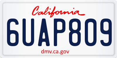 CA license plate 6UAP809
