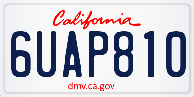 CA license plate 6UAP810