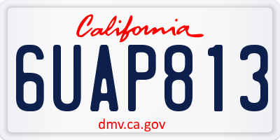 CA license plate 6UAP813