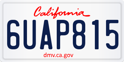 CA license plate 6UAP815
