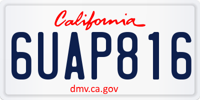 CA license plate 6UAP816