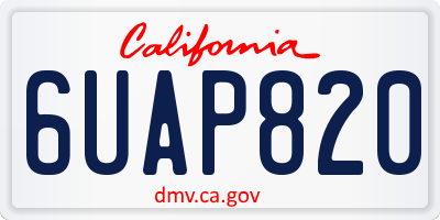 CA license plate 6UAP820