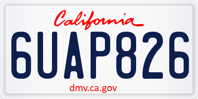 CA license plate 6UAP826