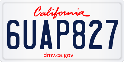 CA license plate 6UAP827