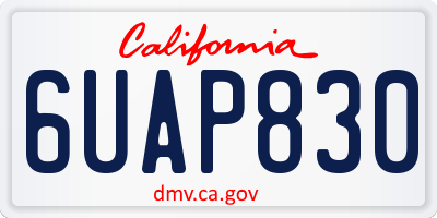 CA license plate 6UAP830