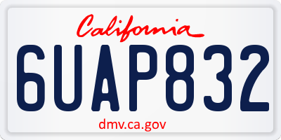 CA license plate 6UAP832