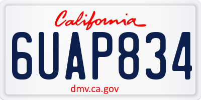 CA license plate 6UAP834
