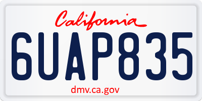 CA license plate 6UAP835
