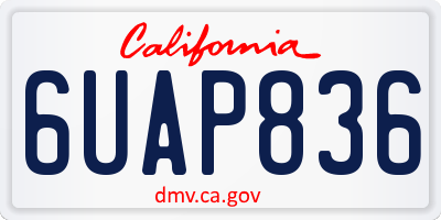 CA license plate 6UAP836