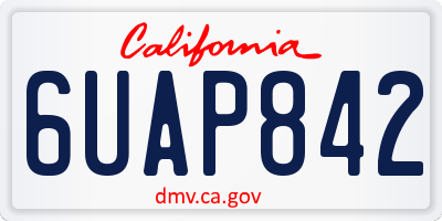 CA license plate 6UAP842