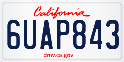 CA license plate 6UAP843