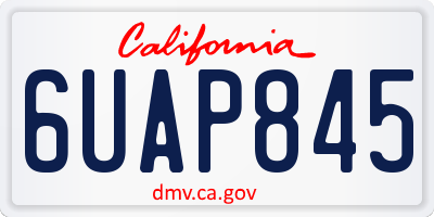 CA license plate 6UAP845