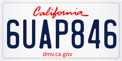 CA license plate 6UAP846