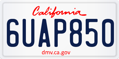 CA license plate 6UAP850