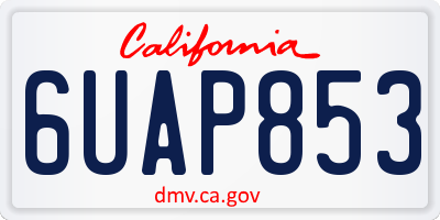 CA license plate 6UAP853