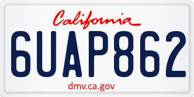 CA license plate 6UAP862
