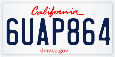 CA license plate 6UAP864