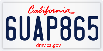 CA license plate 6UAP865