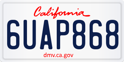 CA license plate 6UAP868