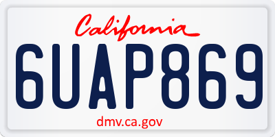 CA license plate 6UAP869