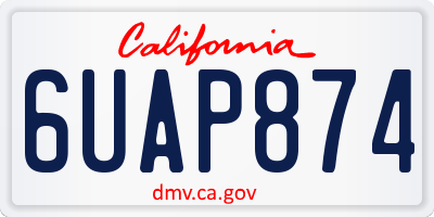 CA license plate 6UAP874