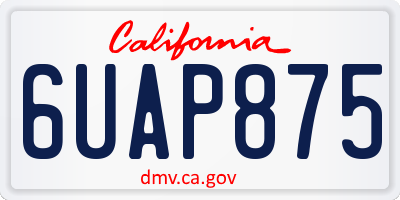 CA license plate 6UAP875