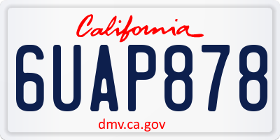 CA license plate 6UAP878