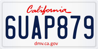 CA license plate 6UAP879
