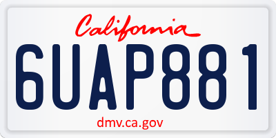 CA license plate 6UAP881
