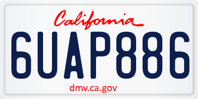CA license plate 6UAP886
