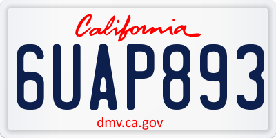 CA license plate 6UAP893
