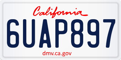 CA license plate 6UAP897
