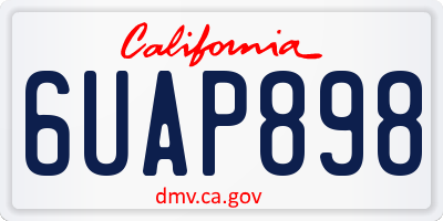 CA license plate 6UAP898