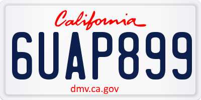 CA license plate 6UAP899