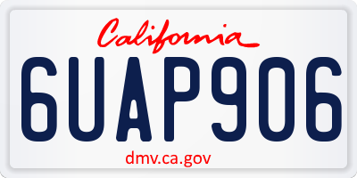 CA license plate 6UAP906