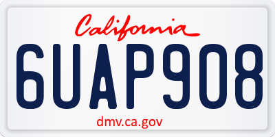 CA license plate 6UAP908