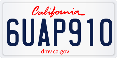 CA license plate 6UAP910