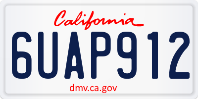 CA license plate 6UAP912