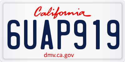 CA license plate 6UAP919