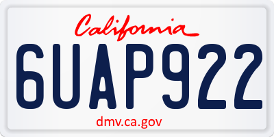 CA license plate 6UAP922