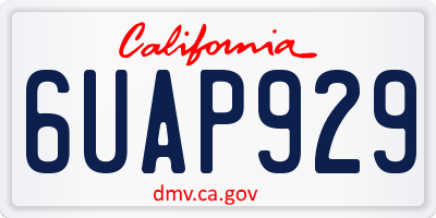 CA license plate 6UAP929