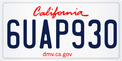 CA license plate 6UAP930