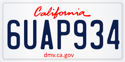 CA license plate 6UAP934