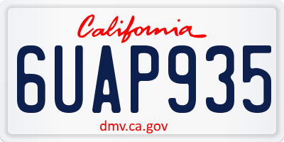 CA license plate 6UAP935