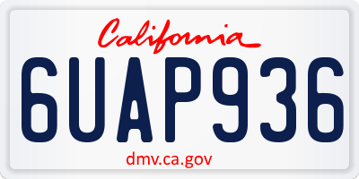 CA license plate 6UAP936
