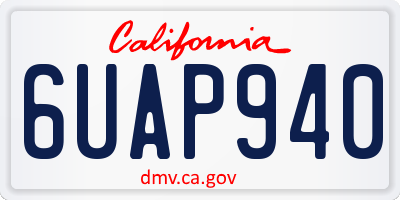 CA license plate 6UAP940