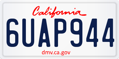 CA license plate 6UAP944