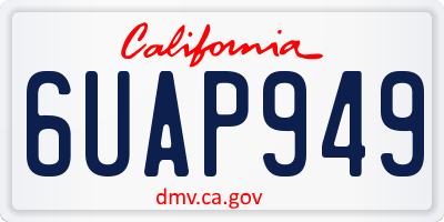 CA license plate 6UAP949