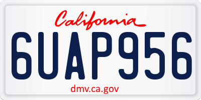 CA license plate 6UAP956
