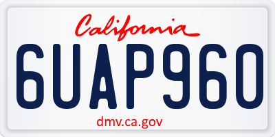 CA license plate 6UAP960